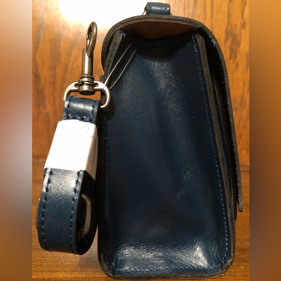 NWT-Patricia Nash-Charonne-Med Satchel with Strap-Tooled Leather-Lapis Blue-$199 - Picture 5 of 12